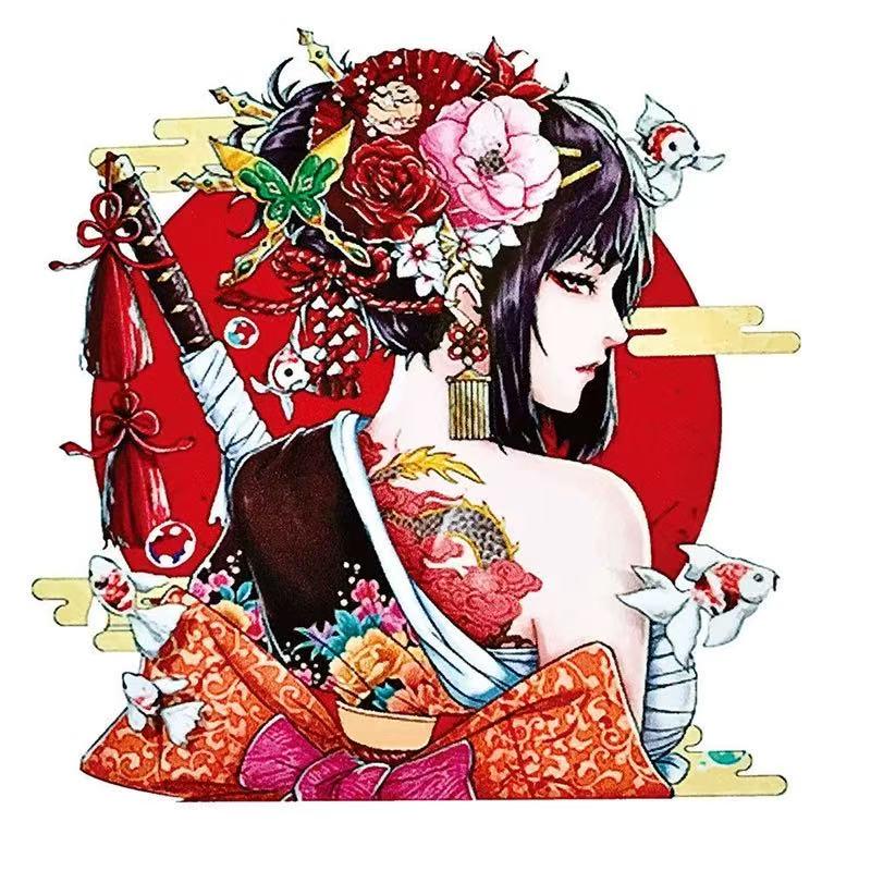Japanese Aesthetic Sticker– Hannya Mask & Samurai Geisha Art Vinyl Decals
